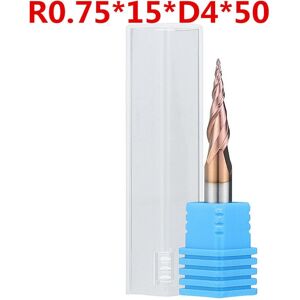 GreenZech (R0.75*15*D4*50) R0.25/ R0.5/ R0.75/ R1.0 *15*D4*50 2 Flutes Taper Ball Nose End GreenZech (R0.75*15*D4*50) R0.25/ R0.5/ R0.75/ R1.0 *15*D4*50 2 Flutes Taper Ball Nose End