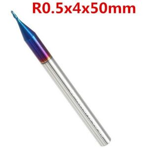 GreenZech (0.5) R0.5-R3 2 Flutes Tungsten Carbide End Mill HRC65 NACO Coated Ball Nose Cut GreenZech (0.5) R0.5-R3 2 Flutes Tungsten Carbide End Mill HRC65 NACO Coated Ball Nose Cut