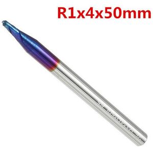 GreenZech (1) R0.5-R3 2 Flutes Tungsten Carbide End Mill HRC65 NACO Coated Ball Nose Cutte GreenZech (1) R0.5-R3 2 Flutes Tungsten Carbide End Mill HRC65 NACO Coated Ball Nose Cutte