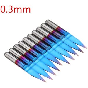 GreenZech (0.3mm) 10pcs 0.1-0.7mm 20 Degree Engraving Bit Blue Nano Coated Carbide Flat Bo GreenZech (0.3mm) 10pcs 0.1-0.7mm 20 Degree Engraving Bit Blue Nano Coated Carbide Flat Bo