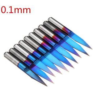 GreenZech (0.1mm) 10pcs 0.1-0.7mm 20 Degree Engraving Bit Blue Nano Coated Carbide Flat Bo GreenZech (0.1mm) 10pcs 0.1-0.7mm 20 Degree Engraving Bit Blue Nano Coated Carbide Flat Bo