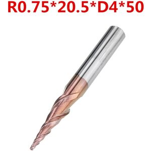 GreenZech (R0.75*20.5*D4*50) 2 Flutes R0.25/ R0.5/ R0.75/ R1.0 *20.5*D4*50 Ball Nose End M GreenZech (R0.75*20.5*D4*50) 2 Flutes R0.25/ R0.5/ R0.75/ R1.0 *20.5*D4*50 Ball Nose End M