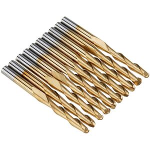 GreenZech (12mm) 10pcs 3.175mm Shank Ball Nose End Milling Cutter Titanium Coated Two Flut GreenZech (12mm) 10pcs 3.175mm Shank Ball Nose End Milling Cutter Titanium Coated Two Flut