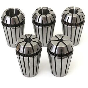 GreenZech 5Pcs 1/8 to 3/8 Inch Spring Collet Set for CNC Milling Lathe Tool GreenZech 5Pcs 1/8 to 3/8 Inch Spring Collet Set for CNC Milling Lathe Tool