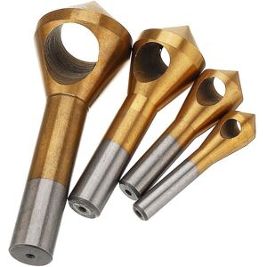 GreenZech 4pcs Countersink Deburring Bit Set Titanium Coated Chamfering Drill Oblique Hole GreenZech 4pcs Countersink Deburring Bit Set Titanium Coated Chamfering Drill Oblique Hole