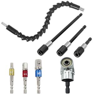 GreenZech 8PCS 1/4 Inch 105 Degree Right Angle Drill Bit + Extension Bar Hex Shank Screwdr GreenZech 8PCS 1/4 Inch 105 Degree Right Angle Drill Bit + Extension Bar Hex Shank Screwdr
