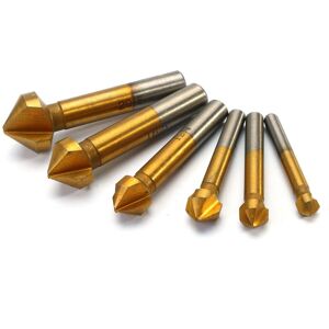 GreenZech 6pcs 3 Flute Titanium Chamfer 90 Degree Chamfering End Mill Cutter Countersink D GreenZech 6pcs 3 Flute Titanium Chamfer 90 Degree Chamfering End Mill Cutter Countersink D