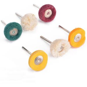 GreenZech 6Pcs 3mm Shank Wool Felt Grinding Sanding Head Abrasive Buffing Wheel Cotton Thr GreenZech 6Pcs 3mm Shank Wool Felt Grinding Sanding Head Abrasive Buffing Wheel Cotton Thr