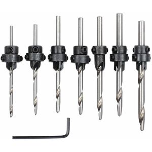GreenZech 7pcs 1/8 to 7/32 Inch HSS Countersink Drills Bit Reamer Set Woodworking Chamfer GreenZech 7pcs 1/8 to 7/32 Inch HSS Countersink Drills Bit Reamer Set Woodworking Chamfer
