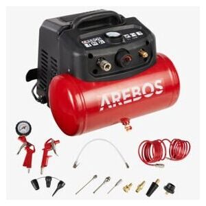 AREBOS Compressed Air Compressor 1200 W 6 L 8 Bar Includes 13-Piece Access AREBOS Compressed Air Compressor 1200 W 6 L 8 Bar Includes 13-Piece Access