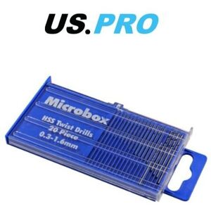 US PRO 20 Piece Microbox HSS Drill Bit Set 0.3 - 1.6MM 2409 US PRO 20 Piece Microbox HSS Drill Bit Set 0.3 - 1.6MM 2409