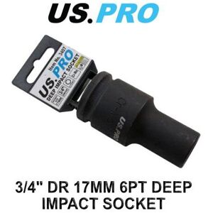 US PRO Tools Single 3/4" Dr 17MM 6PT Deep Impact Socket - 3407 US PRO Tools Single 3/4" Dr 17MM 6PT Deep Impact Socket - 3407