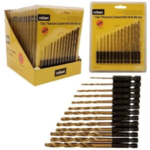 Rolson 13pc Titanium coated HSS drill bit set 48621 Rolson 13pc Titanium coated HSS drill bit set 48621