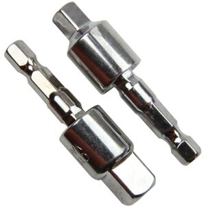 Rolson Wobble Socket Adaptor Set: 1/4" and 3/8" adaptor from 1/4" hex shank driv Rolson Wobble Socket Adaptor Set: 1/4" and 3/8" adaptor from 1/4" hex shank driv