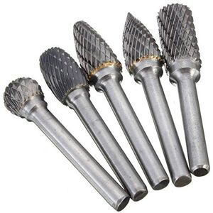 Gasea Tungsten Carbide Rotary Point Burr Set - 5pcs 10mm Double Cut Head Rotary Point Gasea Tungsten Carbide Rotary Point Burr Set - 5pcs 10mm Double Cut Head Rotary Point