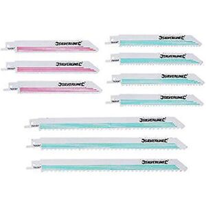 Silverline 783087 Recip Saw Blades for Wood and Metal 10pce HCS - 240 and 150 mm Silverline 783087 Recip Saw Blades for Wood and Metal 10pce HCS - 240 and 150 mm