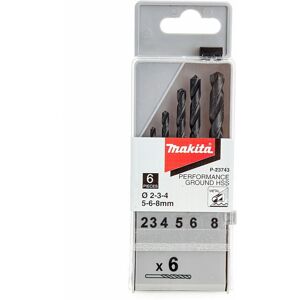 Makita P-23743 6 Piece HSS Ground Point Drill Bit Set 2mm - 8mm BITS Makita P-23743 6 Piece HSS Ground Point Drill Bit Set 2mm - 8mm BITS