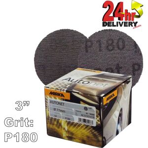 Mirka Autonet 77mm 3" Box 50 Sanding Discs - P180 Grit Abranet Mirka Autonet 77mm 3" Box 50 Sanding Discs - P180 Grit Abranet