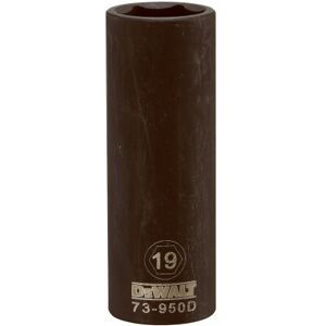 DeWalt Metric Deep Impact Socket, 6-Point, Black Oxide, 1/2 In. Drive, 19mm - DWMT73950 DeWalt Metric Deep Impact Socket, 6-Point, Black Oxide, 1/2 In. Drive, 19mm - DWMT73950