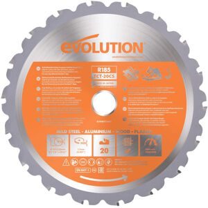 Evolution R185TCT-20CS (Rage) Multi-Material TCT Blade Cuts Wood, Metal and Plastic, 185 m Evolution R185TCT-20CS (Rage) Multi-Material TCT Blade Cuts Wood, Metal and Plastic, 185 m