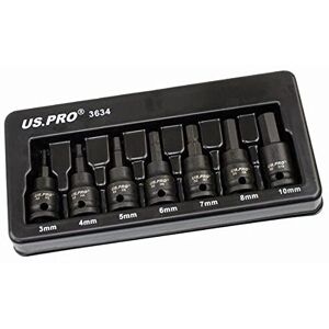 us pro Tools 7PC 3/8" DR Impact Hex Bit Sockets 3mm - 10mm 3634 us pro Tools 7PC 3/8" DR Impact Hex Bit Sockets 3mm - 10mm 3634