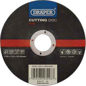 Draper CUT/DISC MULTI - 115X1.2MM 94780 Multi-Purpose Cutting Disc, 115 x 1.2 x Draper CUT/DISC MULTI - 115X1.2MM 94780 Multi-Purpose Cutting Disc, 115 x 1.2 x