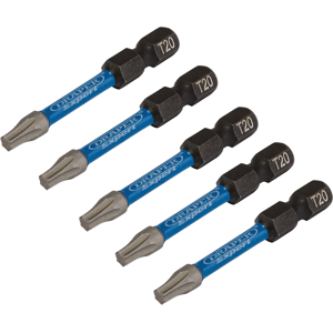 Draper T20X50MM IMPACT S/D BIT 5PK 05652 TX-STARÂ Impact Screwdriver Bits, 1/4" Draper T20X50MM IMPACT S/D BIT 5PK 05652 TX-STARÂ Impact Screwdriver Bits, 1/4"