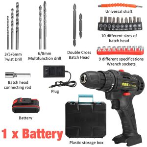 GreenZech (One Battery, US Plug) 32pcs 36VF Cordless Brushless Electric Impact Drill Recha GreenZech (One Battery, US Plug) 32pcs 36VF Cordless Brushless Electric Impact Drill Recha