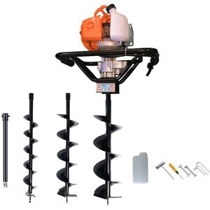 Dirty Pro Tools Petrol Earth Auger Post Hole Borer Ground Drill with 3 Bits, 4, 6, 8" Dirty Pro Tools Petrol Earth Auger Post Hole Borer Ground Drill with 3 Bits, 4, 6, 8"