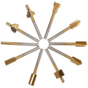 Unbranded 10Pcs 3mm Titanium Coated HSS Router Bit Set 3mm Shank Burr Rotary File Wood Mil Unbranded 10Pcs 3mm Titanium Coated HSS Router Bit Set 3mm Shank Burr Rotary File Wood Mil