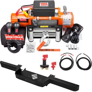 WINCHMAX 13,500lb 12V Winch with 26m x 9.5mm Steel Rope, Defender Bumper & Twin WINCHMAX 13,500lb 12V Winch with 26m x 9.5mm Steel Rope, Defender Bumper & Twin