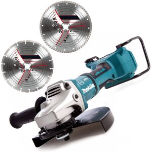 Makita DGA900Z 18v 36v Cordless Brushless 230mm Angle Grinder + 2x Diamond Blade Makita DGA900Z 18v 36v Cordless Brushless 230mm Angle Grinder + 2x Diamond Blade