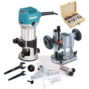 Makita RT0702CX4 240V 1/4" Router Laminate Trimmer Guide Plunge Base + 12PC Set Makita RT0702CX4 240V 1/4" Router Laminate Trimmer Guide Plunge Base + 12PC Set