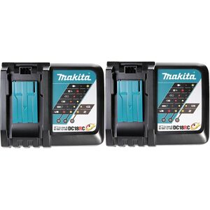 2x Makita DC18RC 18v 22min Intelligent FAST Lithium Battery Charger Black 2x Makita DC18RC 18v 22min Intelligent FAST Lithium Battery Charger Black