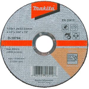 Makita D-18764 Fast Cutting Extra Thin Metal Grinder Disc 115mm 1.2mm 22.23mm Makita D-18764 Fast Cutting Extra Thin Metal Grinder Disc 115mm 1.2mm 22.23mm
