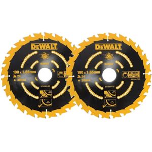 2 x Dewalt DT10304 Corded Circular Saw Blades 190 x 30mm x 24 Tooth Extreme 2 x Dewalt DT10304 Corded Circular Saw Blades 190 x 30mm x 24 Tooth Extreme