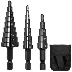 Unbranded 3pcs 3-12mm 4-12mm 4-20mm HSS Straight Groove Step Drill Bit Set Wood Metal Hole Unbranded 3pcs 3-12mm 4-12mm 4-20mm HSS Straight Groove Step Drill Bit Set Wood Metal Hole
