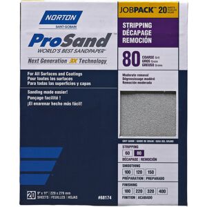 Symantec Norton ProSand 9"""" x 11"""" Sanding Sheets 80G 20 pack Symantec Norton ProSand 9"""" x 11"""" Sanding Sheets 80G 20 pack