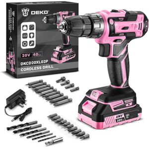 Unbranded (Pink) Pink Cordless Drill 20V Electric Power Drill Set Tool for Women Drills Co Unbranded (Pink) Pink Cordless Drill 20V Electric Power Drill Set Tool for Women Drills Co