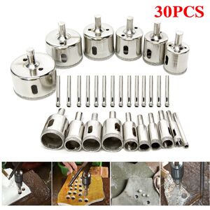Unbranded 30-Piece Diamond Hole Saw Drill Bit Set for Glass, Tile, Ceramic & Marble – Diam Unbranded 30-Piece Diamond Hole Saw Drill Bit Set for Glass, Tile, Ceramic & Marble – Diam