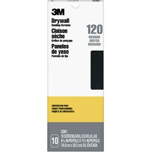 3M Pro-Pak Drywall Sanding Screen 25 Count 120 Grit 4.2 in x 11.25 in Pre-Cu 3M Pro-Pak Drywall Sanding Screen 25 Count 120 Grit 4.2 in x 11.25 in Pre-Cu