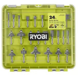 RYOBI 24-Piece Router Bit Set with CASE RYOBI 24-Piece Router Bit Set with CASE