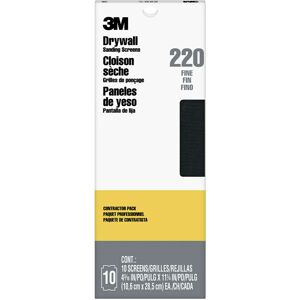 3M Drywall Sanding Screens Pro-Pak 10-Pack 220-Grit 4-3/16 in x 11-1/4 in Pr 3M Drywall Sanding Screens Pro-Pak 10-Pack 220-Grit 4-3/16 in x 11-1/4 in Pr