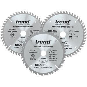 Trend Wood Circular Saw Blades, 160mm Diameter, 20mm Bore, 24/48 Teeth, 2.2mm Ke Trend Wood Circular Saw Blades, 160mm Diameter, 20mm Bore, 24/48 Teeth, 2.2mm Ke