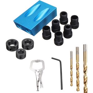 GreenZech (C) Pocket Hole Screw Jig Drill Guide with Bits & Clamp - Aluminum Alloy, Adjust GreenZech (C) Pocket Hole Screw Jig Drill Guide with Bits & Clamp - Aluminum Alloy, Adjust