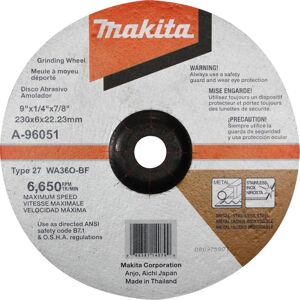 Makita A-96051 9"""""""" x 1/4"""""""" x 7/8"""""""" INOX Grinding Wheel 36 Grit Makita A-96051 9"""""""" x 1/4"""""""" x 7/8"""""""" INOX Grinding Wheel 36 Grit