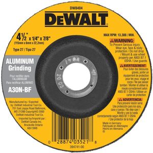 DEWALT DW8404 4-1/2-Inch by 1/4-Inch by 7/8-Inch Aluminum Grinding Wheel DEWALT DW8404 4-1/2-Inch by 1/4-Inch by 7/8-Inch Aluminum Grinding Wheel