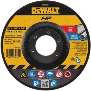 DeWalt DW8420 4"""" x .045"""" x 5/8"""" Thin Cutting Wheel Type 27 Depressed Ce DeWalt DW8420 4"""" x .045"""" x 5/8"""" Thin Cutting Wheel Type 27 Depressed Ce