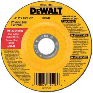 DEWALT DW4624 6-Inch by 1/4-Inch by 7/8-Inch General Purpose Metal Grinding Whee DEWALT DW4624 6-Inch by 1/4-Inch by 7/8-Inch General Purpose Metal Grinding Whee