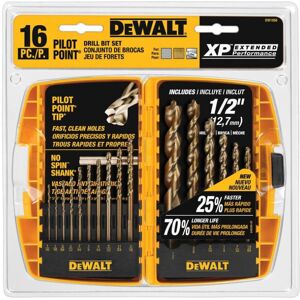 DEWALT - DEW-DW1956 Drill Bit Set with Pilot Point 16-Piece (DW1956) DEWALT - DEW-DW1956 Drill Bit Set with Pilot Point 16-Piece (DW1956)